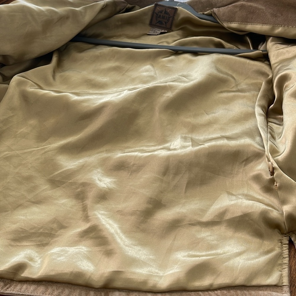 Vintage AMI suede leather jacket camel tan size large - Picture 11 of 13